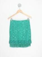 saia de renda feminina verde com forro