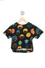 Blusa Fábula kids preta estampada