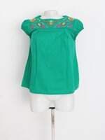 blusa marisa feminina verde com bordado