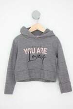 blusa tmx kids cinza com silk e capuz