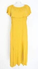 vestido midi feminino amarelo