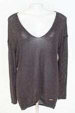 blusa absolutti feminina preta com barra mullet e brilho