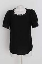 blusa femininA pretA com renda