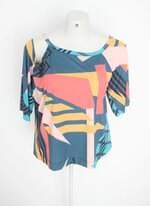 blusa feminina estampada com assimétrico