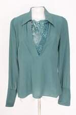 blusa feminina verde com renda