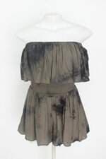 macaquinho forever21 feminino verde com pregas e sobreposição