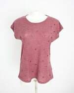 blusa feminina roxa com aplique