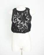 blusa forever21 feminina preta com renda