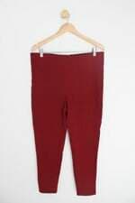 calça de tecido zara feminina vermelha com cós com elástico