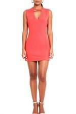 vestido brooksfield feminino vermelho com aplique e recortes