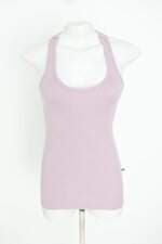 regata feminina roxa com recortes