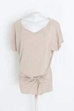 blusa feminina bege com franzido