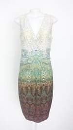 vestido calvin klein feminino estampado com pregas
