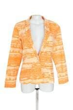 blazer feminino rana laranja estampado