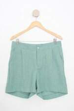 shorts charms feminino verde com pregas