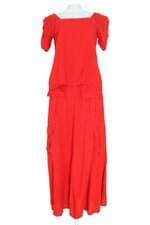 conjunto duas peças escaso feminino vermelho com cós com elástico e fenda