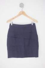 saia feminino azul com babado
