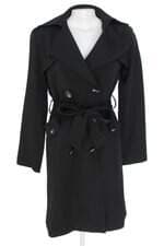 sobretudo feminino preto com cinto com forro