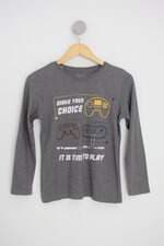 camiseta manga longa renner kids cinza com silk