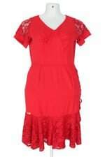 vestido m. de maria feminino vermelho com forro e renda