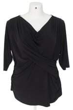 blusa worthington feminina preta com drapeado
