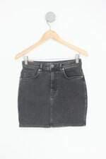 saia jeans zara feminina azul