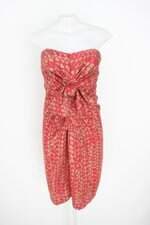 vestido spezzato feminino estampado com forro e franzido