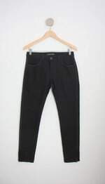 calça de sarja bobstore feminina preta com aplique