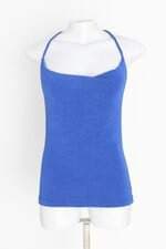 regata feminina azul com brilhantes