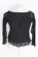 blusa chifon feminina preta com transparência
