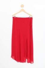 saia feminino vermelho com assimétrico e com forro
