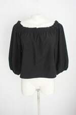 blusa ciganinha dani holzbach feminina preta com franzido