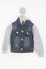 jaqueta kids estampada com recortes