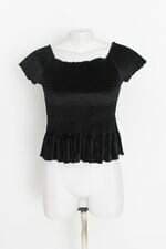 blusa ciganinha river island feminina preta com franzido