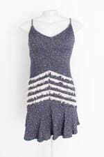 vestido canal feminino roxo com forro e recortes