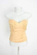 blusa sem alças feminina laranja com aplique