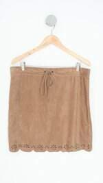 saia gregory feminina marrom com corte à laser