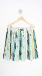 saia nica kessler feminina estampada com plissado