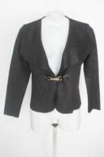 casaco feminino preto animal print