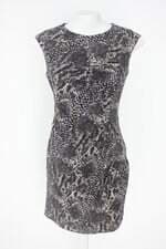 vestido ann taylor feminino animal print com franzido e pregas