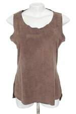 regata feminina marrom com barra mullet