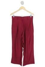 calça de tecido drika fashion feminina vermelha com pregas