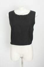 blusa silver fox feminina preta com aplique