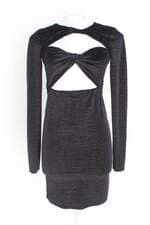 vestido john john feminino preto com recortes e torção