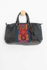 bolsa marisa feminina preta com bordado