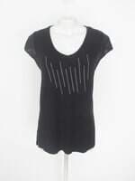 blusa marisa feminina preta com aplique