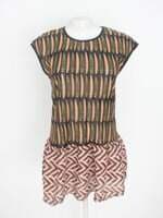 vestido zara feminino estampado com plissado