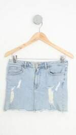 saia jeans forever 21 feminina azul