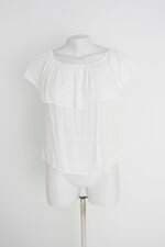 blusa ciganinha eclectic feminina off white com sobreposição