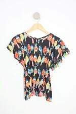 vestido bicho brasil kids estampado com faixa na cintura